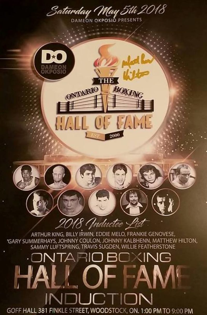2018 Ontario Boxing Hall of Fame Inductions